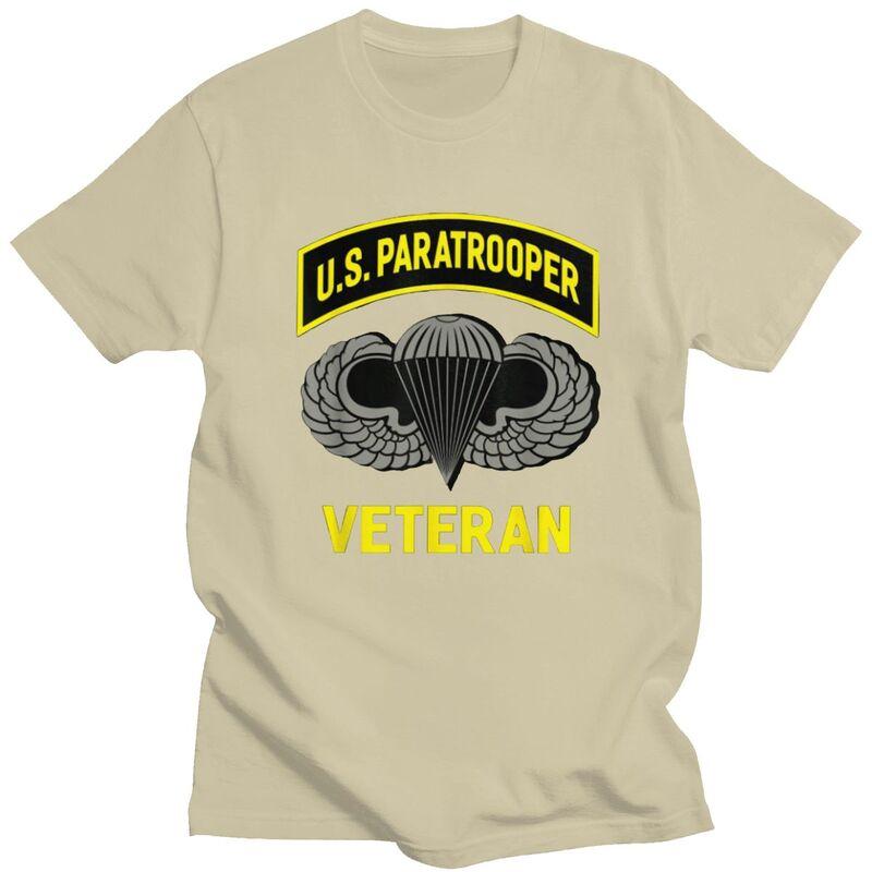 Custom Male US Paratrooper Army Veteran T Shirt Short Sleeves Cotton Tshirts Tshirt Leisure Tee Clothing