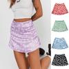 SCIONE 2020 Women's Skirt High-Waisted Satin Print Skirt European American Style Flower Sexy Skirt