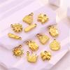 5pcs Sun 304 Stainless Steel Charms Cute Flower Crown Pendant Exquisite Compact Pendant Necklace Jewelry Accessories 14mm X 10mm
