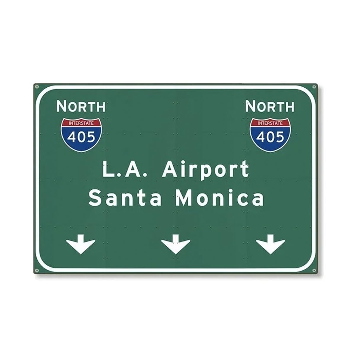 ALOHAMONI American USA Tin Plate Road Sign BIG Size Vintage Metal Plate Antique Retro California West Coast Los Angeles LA San Francisco SF New York