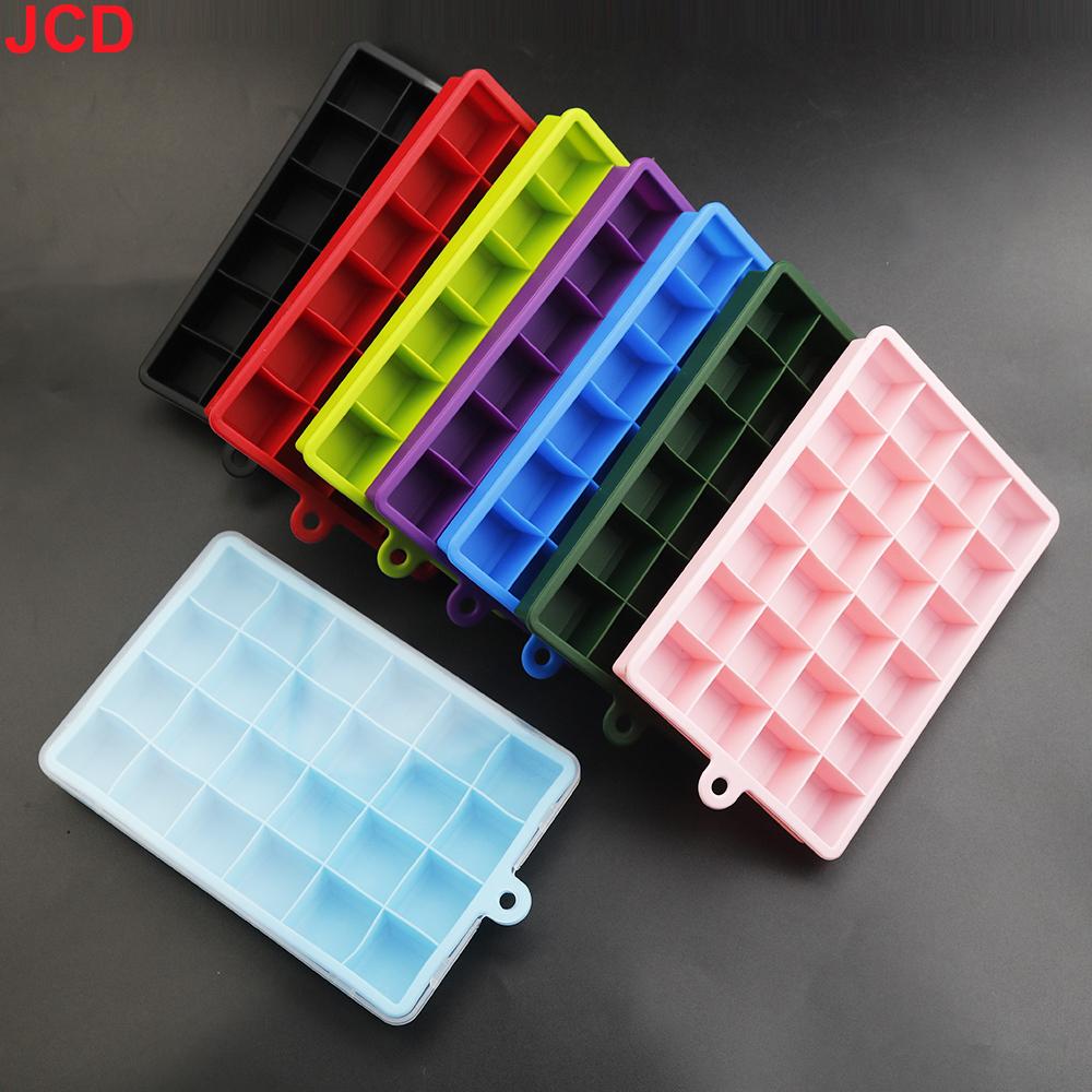 1pcs With Lid /No Lid 24-hole Silicone Ice Tray Square Box Auxiliary Food Puree Cheese Jelly Mold Bar Kitchen Tool Cocktail Cube