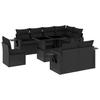 9 piece Garden Sofa Set with Cushions Black PE Rattan