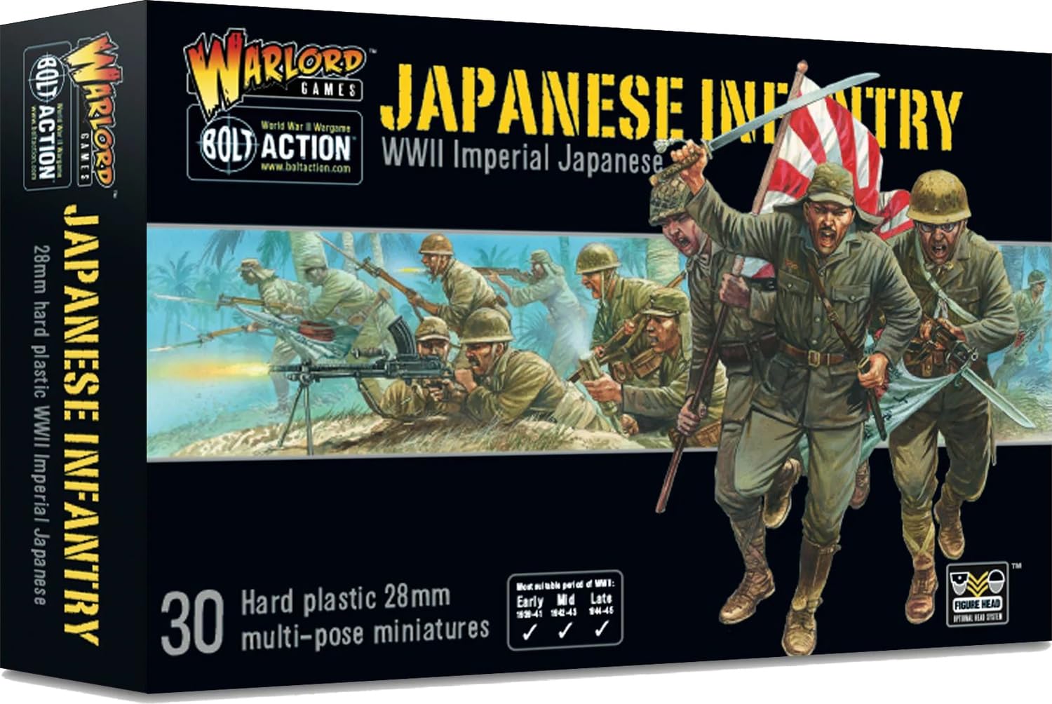 

Warlord Action Japanese Infantry Assembly Kit Games/Bolt 1/56 (30 Figures) WLGWGB-JI-02 (Personnel)