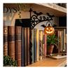 Orange Pumpkin Lanterns Library Lantern, Mini Decorative Bookshelf Lamp, Spooky Ghost Hat Reading Nook Bat Shaped Decorations LED Nightlight, Vintage