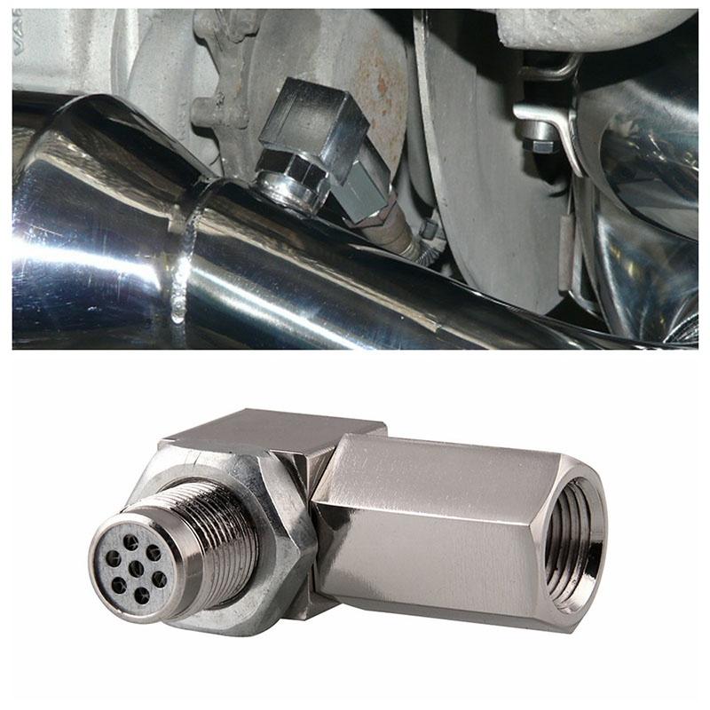 90° Spacer Sensor Engine Light Cel Check Bung Mini Catalytic Converter O2 For