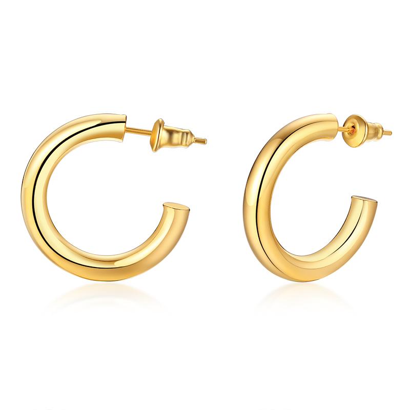 Open Circle Hoops For Women Stainless Steel 25mm 42mm 63mm Diamter Female Holiday Gifts