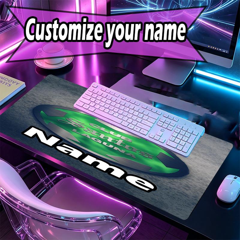 Custom Name Personalized Club Santos Laguna Pattern Mousepad, Laptop PC Desk Mat, Decorative Desk Mat for Home Keyboard Pad Gift