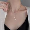 Pearl Necklace Female Bow Fringed Pendant Fashionable And Simple Collarbone Chain Gift For Girlfriend Qixi Festival