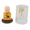 Solar Little Monk Figurine Automatic Head Shaking Decorative Funny Statue Ornament for   Car Dashboard Home