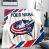 Custom Name,Columbus Blue Jackets Printed Flannel Blanket, soft throw for bedroom sofa, washable, Christmas present, great gift.