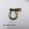 1piece Solid Brass Carabiner D Bow Staples Shackle Fob Key Ring Keychain Hook Screw Joint Connector Buckle