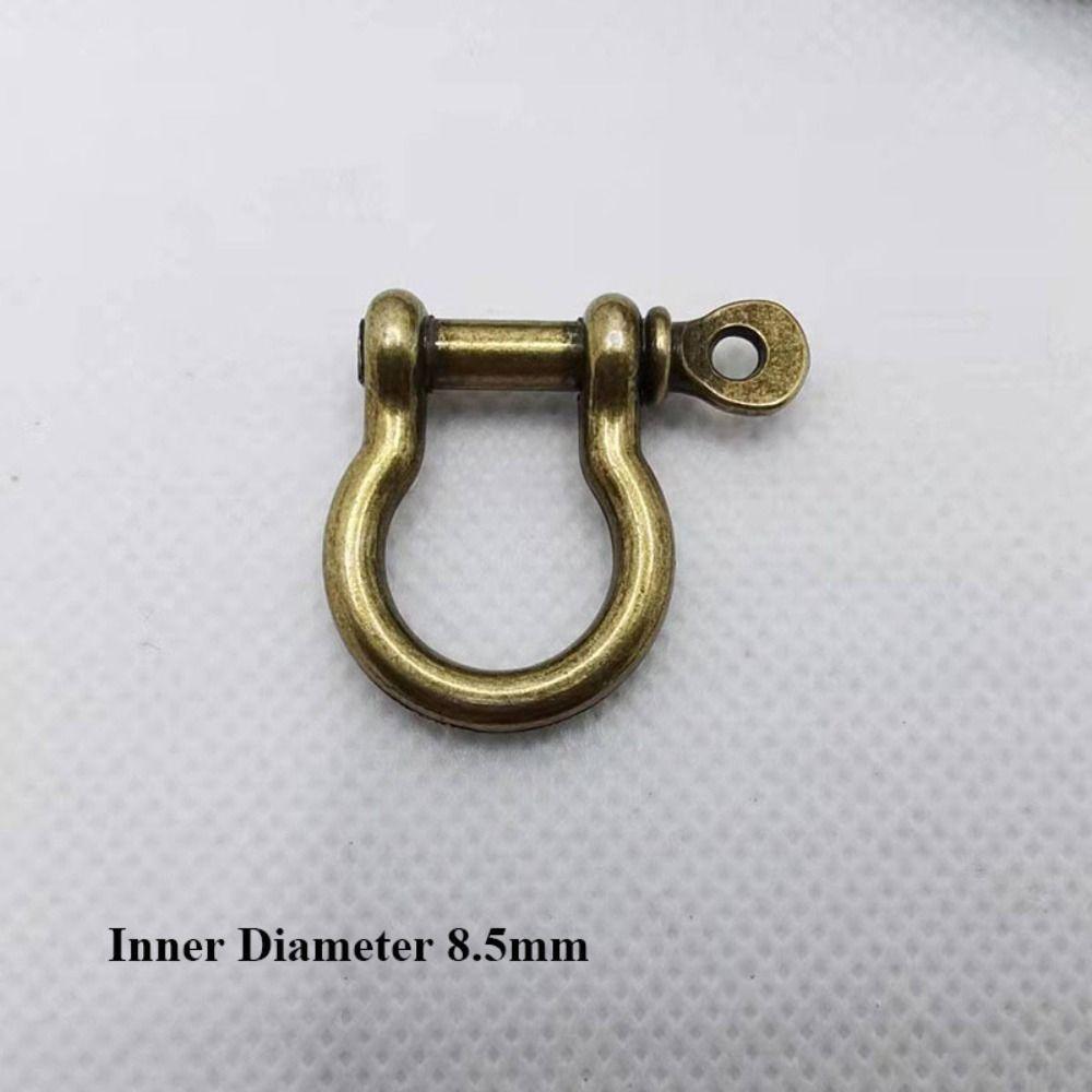 1piece Solid Brass Carabiner D Bow Staples Shackle Fob Key Ring Keychain Hook Screw Joint Connector Buckle