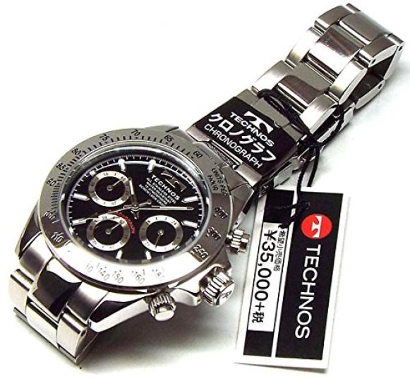 TECHNOS Watch Chronograph Black Dial Tool Bracelet Set Men's TSM401SB-SET [Item]