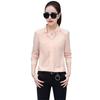 Elegant Sexy Women's White Chiffon Blouse Long Sleeve V Neck Office Shirt Summer Female Top