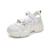 100% Genuine Leather Shoes Thick Sole Summer Women Sandals Casual Woman Height Increasing White Shoes A3507