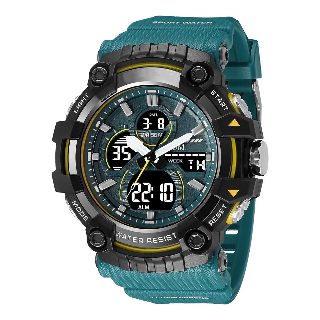 Sport Watch Men Quartz Wristwatches Waterproof Dual Time Display Military Clock Watches