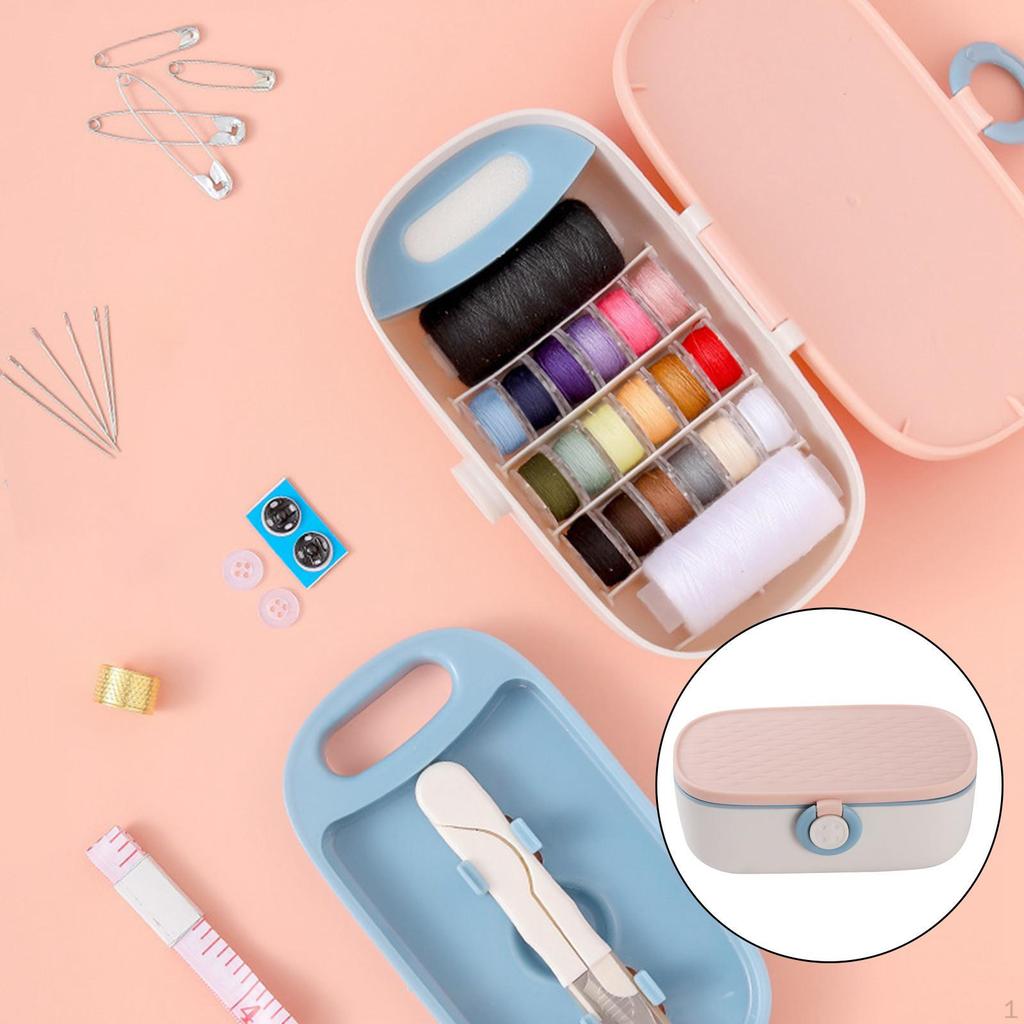 DIY Sewing Kit Colors Threads, Repair Tools with Portable Storage Case for Travel , and