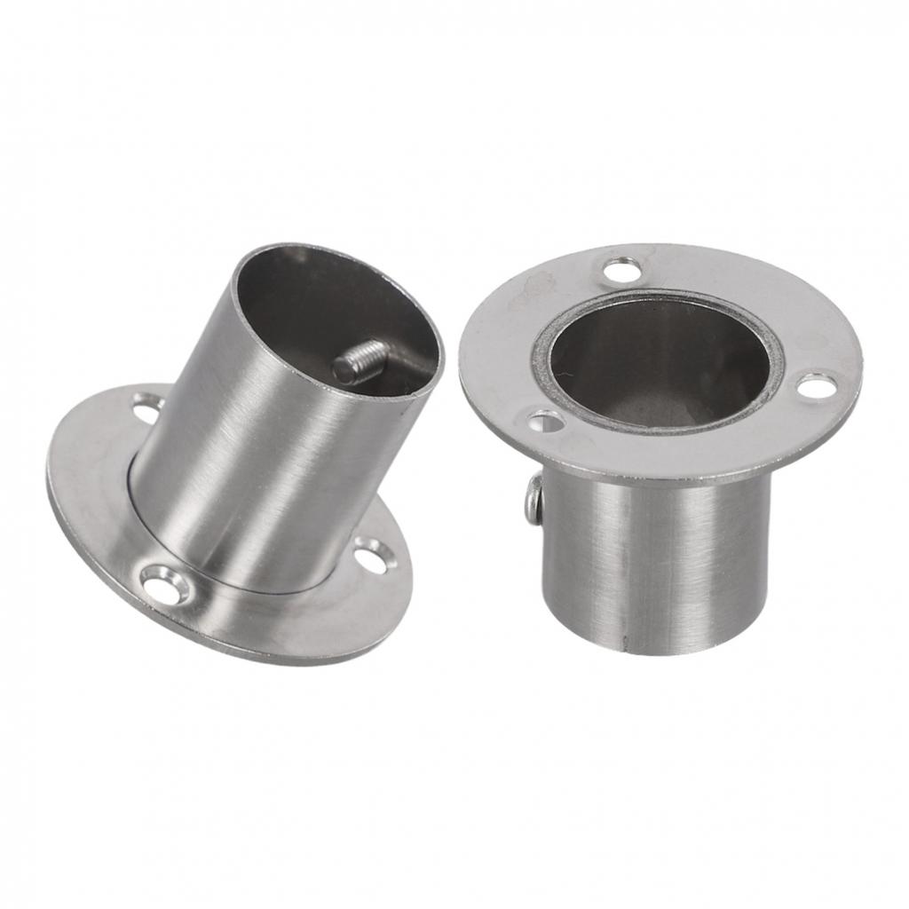 Stainless Steel Bracket Set for Ceiling or Wall Mounting of Closet Rods