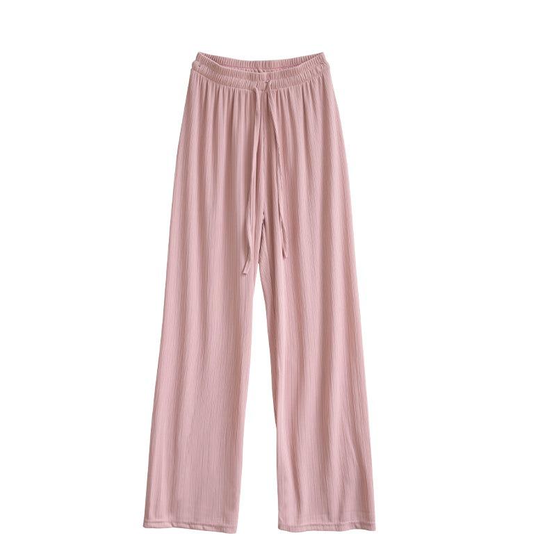 Ice silk wide-leg pants women's pants summer thin high waist drape sun protection loose casual small narrow straight-leg pants