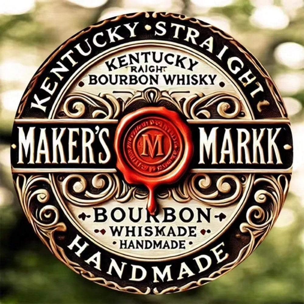 Rundes Metallschild Bar Pub Man Cave Vintage Whiskey Dekor