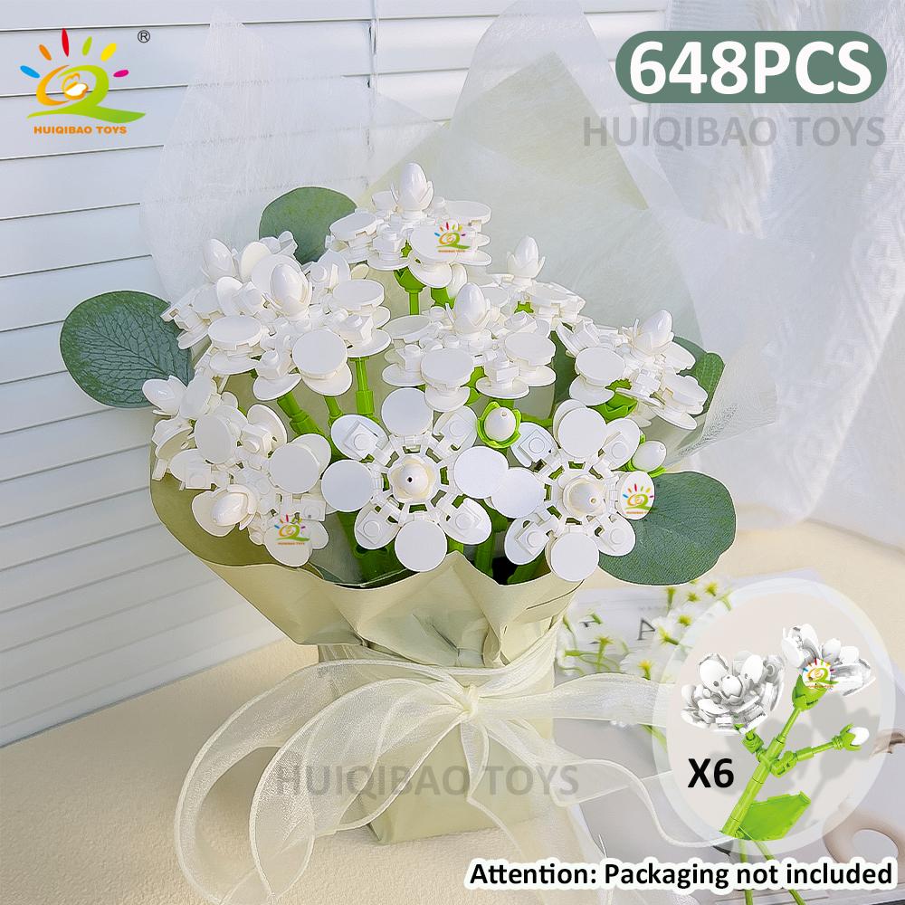 Giftfritt Blomsterbukett Byggklossar Kit Gör-det-själv Evig Blomma Romantiska Klossar Gör-det-själv Barnleksaker För Barn Vänner Vuxen Gåva