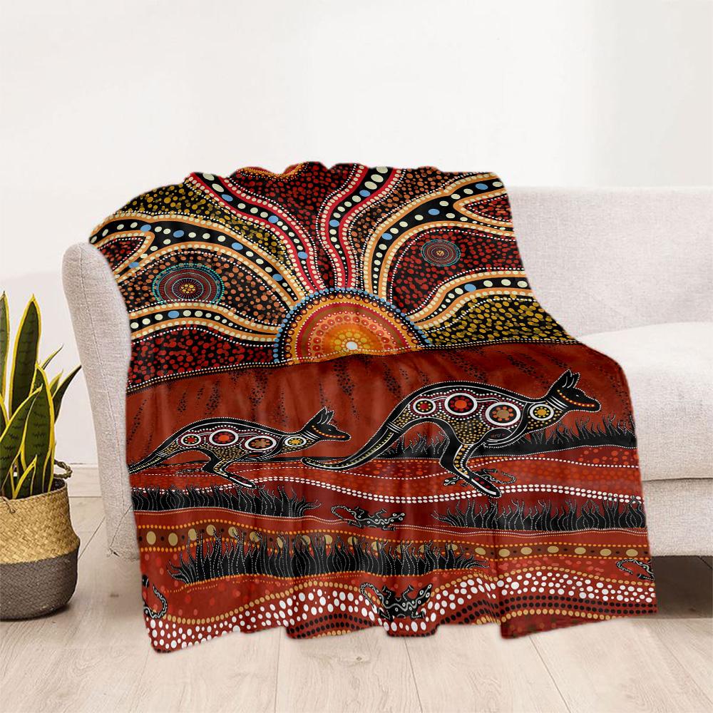 Australian Aboriginal Style 27 Blanket Soft Warm Cozy Suitable for Chair Bed Seaside for All Occasions Digital Print