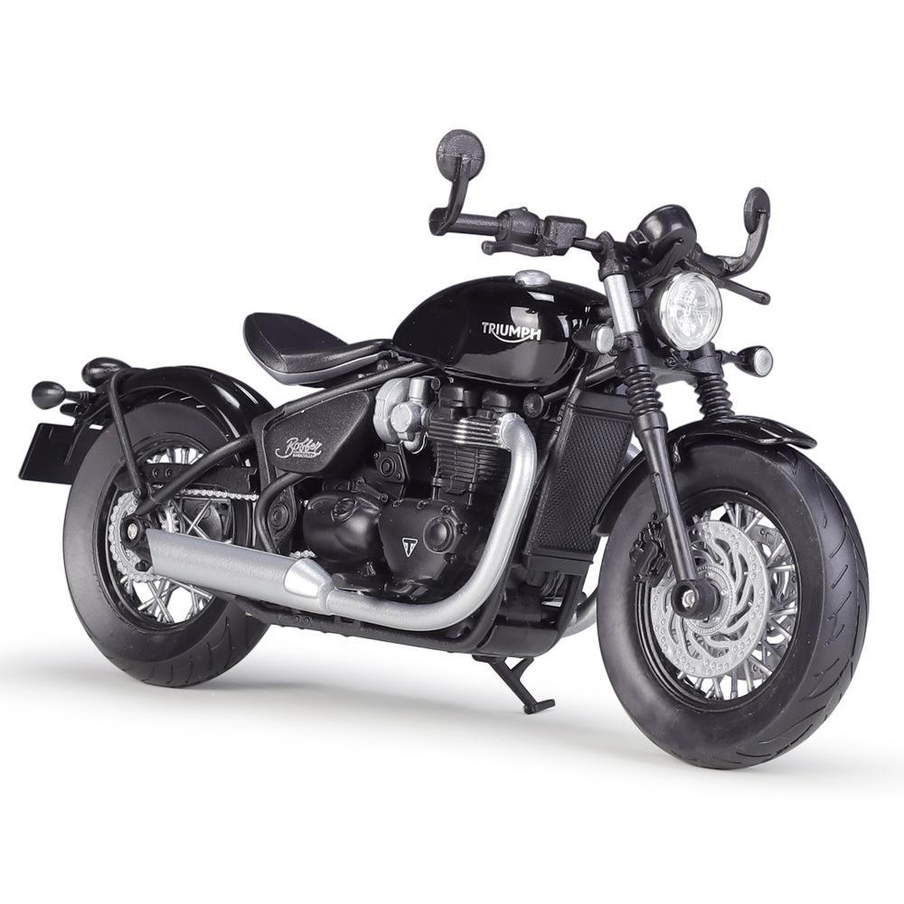 Welly 1/12 Scale Triumph Bonneville Bobber Alloy Miniature Motorcycle Model Toy Simulation Diecast Metal Children Toy Motorcycle Gift