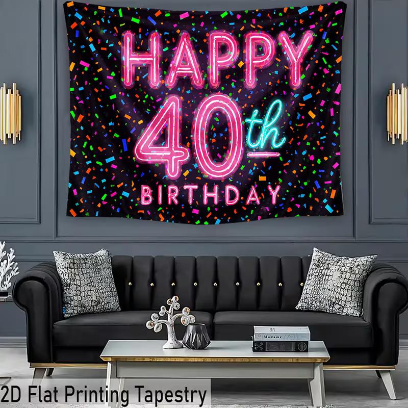 2D 40th Birthday Backdrop for Adult & Milestone Birthday Photoshoot