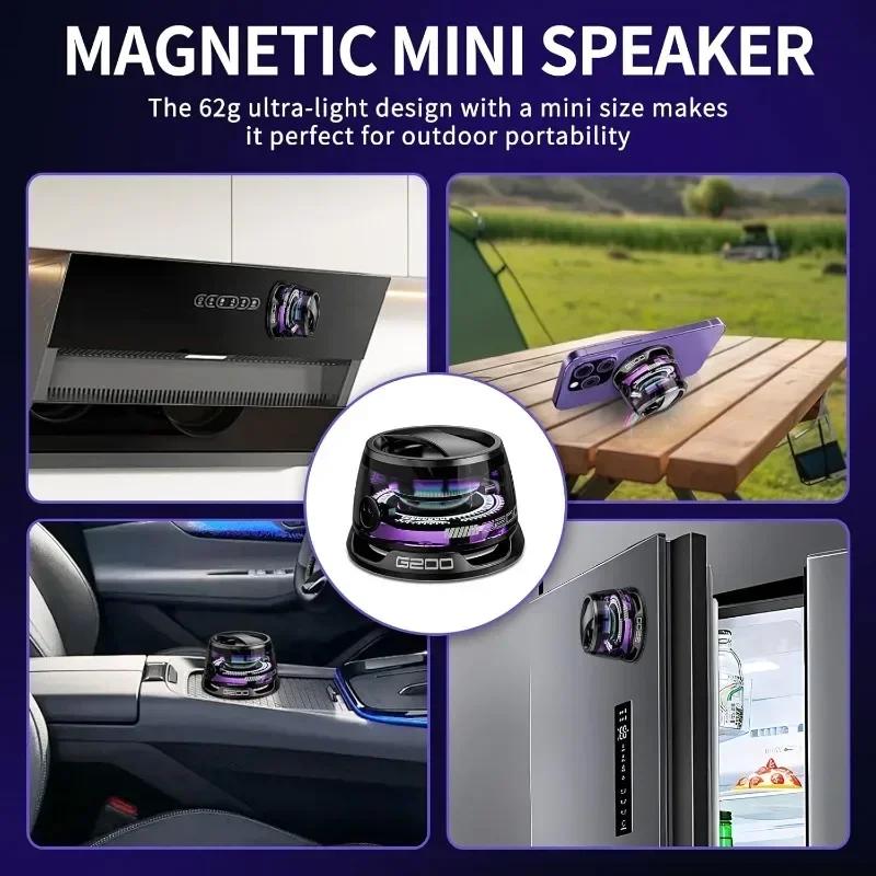 Portable Bluetooth Speaker Magnetic Mini Sound Box G200 with RGB Light Bluetooth Wireless Outdoor Speaker for Travel Must Have