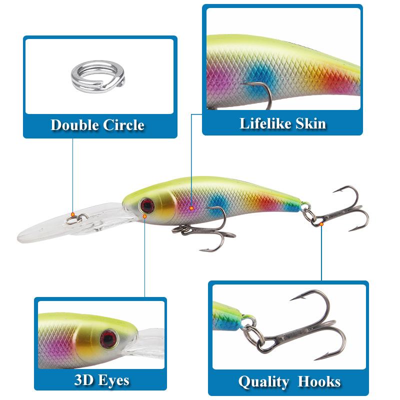 Long Tongue Mino Fake Bait 10cm/9.2g Sound bead Lure