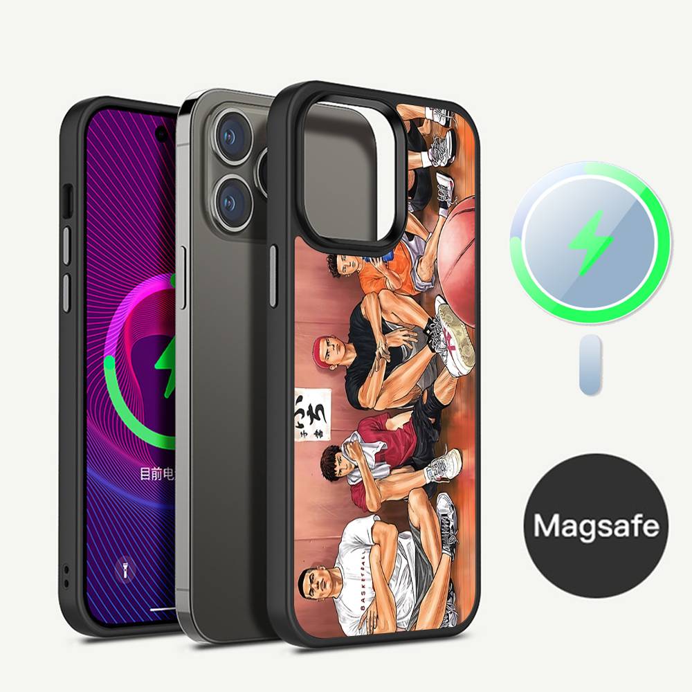 Cute S-Slam-DunkS Phone Case Magnetic Case For IPhone 16 14 13 12 11 15 Pro Max Plus For Magsafe Wireless Charge Cover