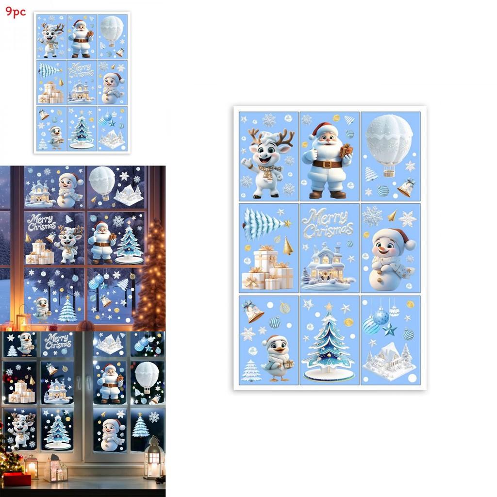 Kerst Raamstickers Pvc Statische Stickers Set Voor Vakantie Scène Decoraties