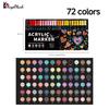 12/24/36/48/72 Colors Dual Tip Acrylic Paint Pens Markers for Wood Canvas Stone Rock Painting Glass Ceramic Surfaces DIY Crafts