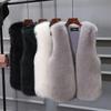 Women's Thickened Warm Fox Fur Vest Spring Autumn Outerwear Cotton Lined Versatile Slimming Faux Fur Backless Tank Top
