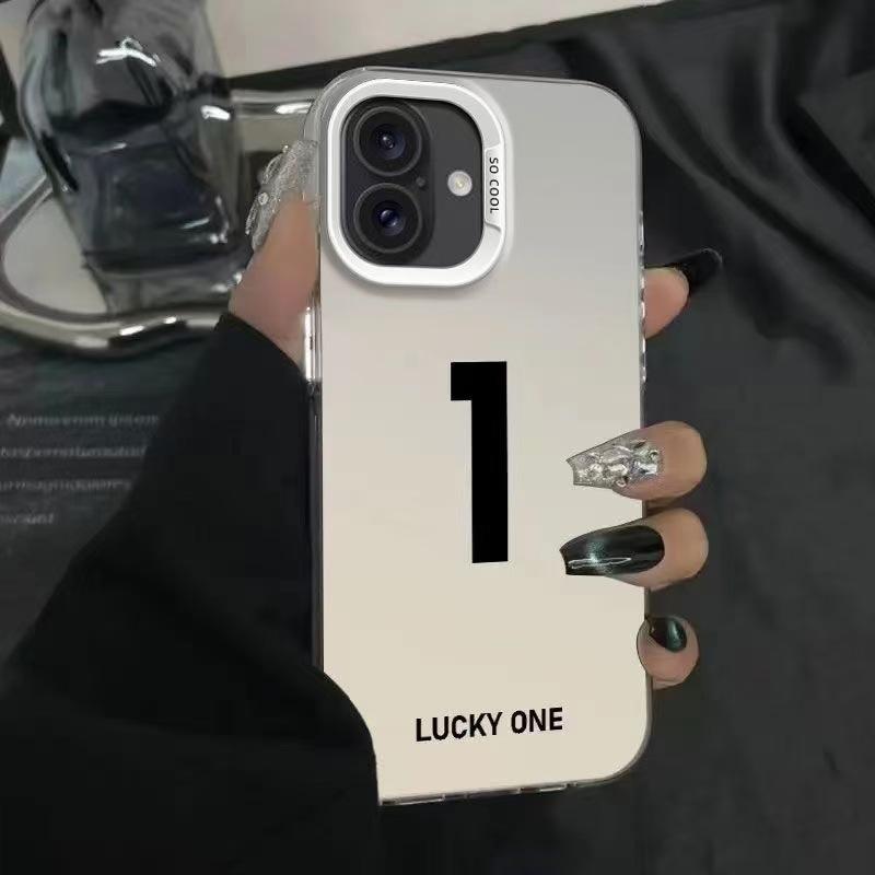 The new lucky number is suitable for iphone16 mobile phone case Apple 15promax/14 anti-drop 13pro12 Europe and America