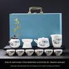 Luxury Jade White Porcelain Kung Fu Tea Set for Home or Office