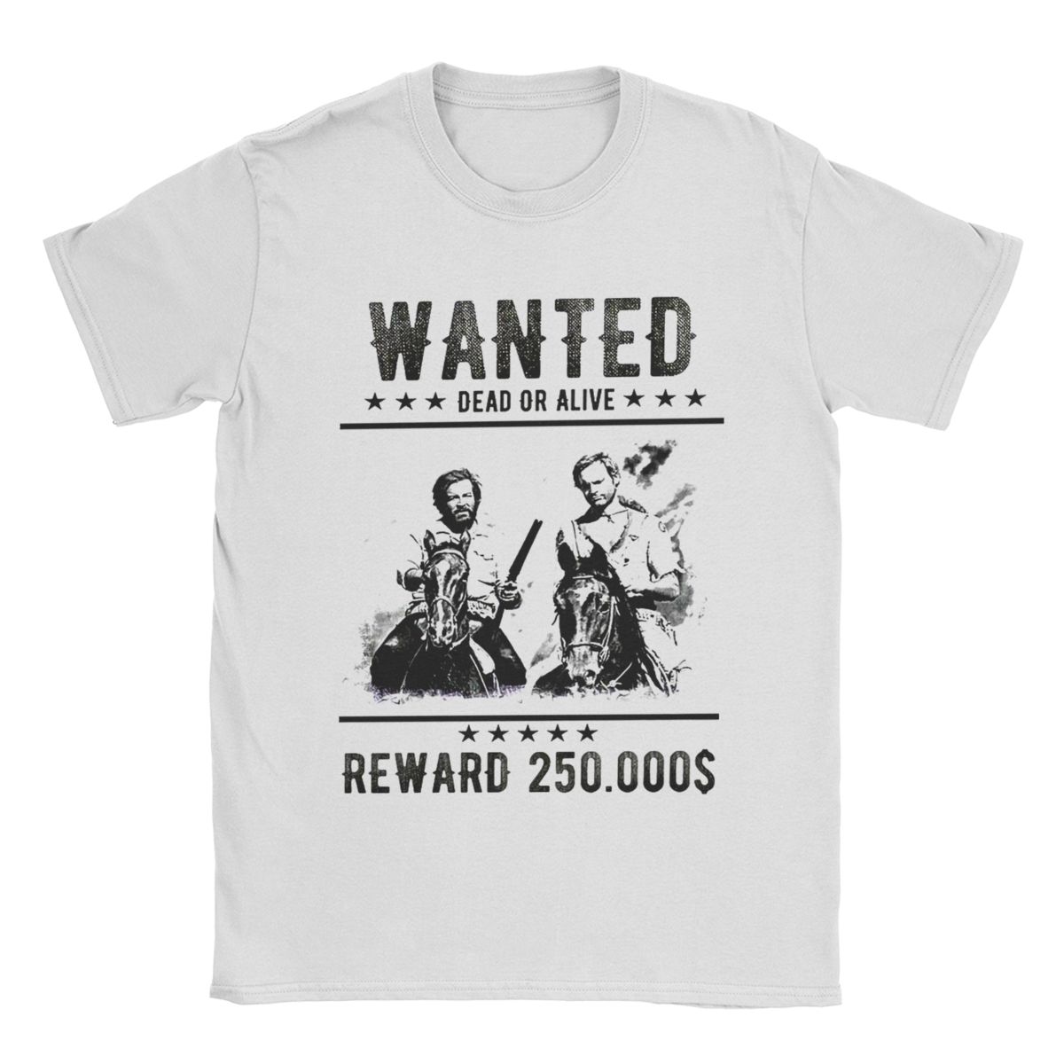 

Wanted Bud Spencer And Terence Hill T-Shirt for Men Funny 100% Cotton Tees Round Collar Short Sleeve T Shirts Summer Tops XL