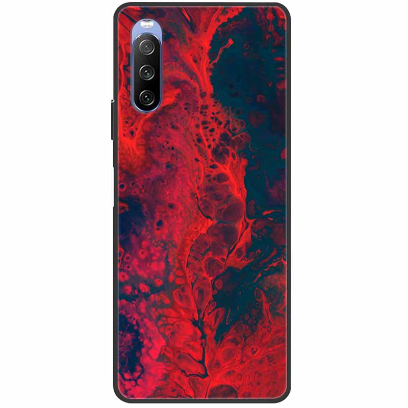 Soft Cover For Sony Xperia 10 III Case 5 III Soft Silicone Black Cases for Sony Xperia 1 III / Xperia1 XZ4 Covers Cool Marble