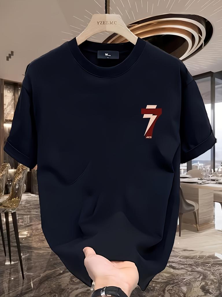 Men's Summer 100 Cotton Fashionable Casual Sports Loose Oversized Creative Letter Printed Round Neck Short Sleeved T-shirt Top