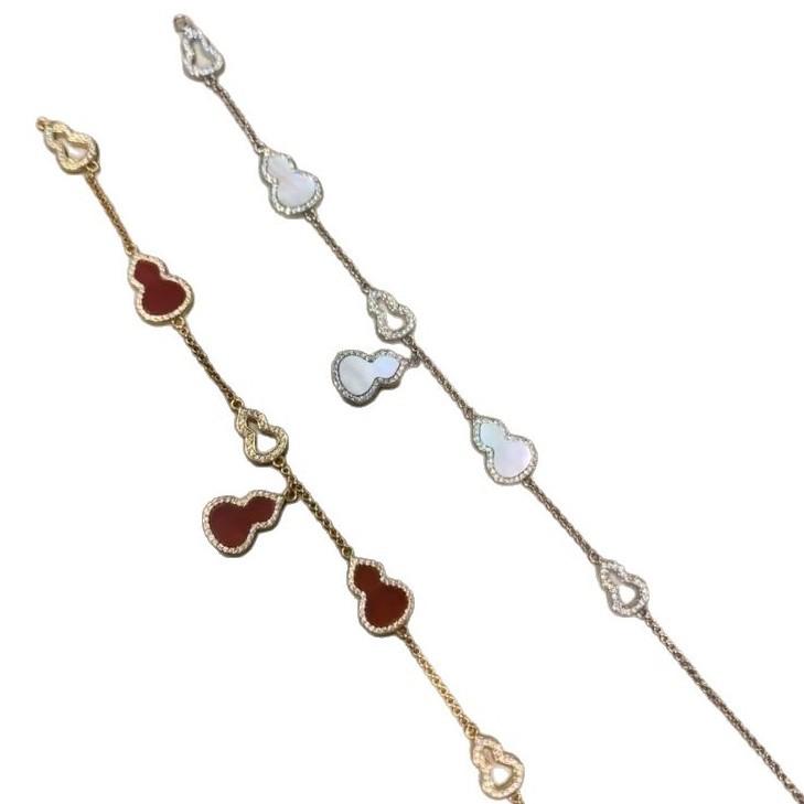 Light Luxury Retro Chinese White Shell Red Shell Gourd Bracelet, Exquisite Pendant, Luxury And Extravagance White High-End Bracelet