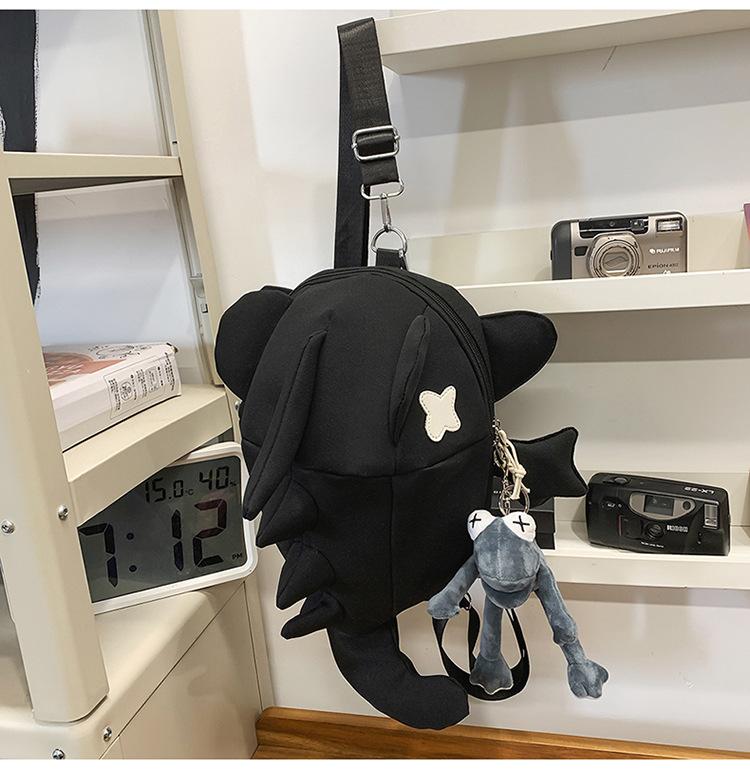 Schoolbag Internet celebrity men and women cartoon plush doll backpack niche design sense cycling backpack personality trend travel bag