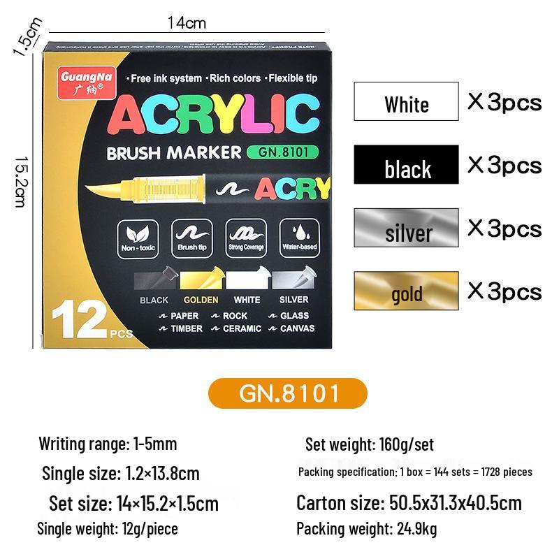 

Broadly Gather 8101 Soft Tip Liquid Ink Acrylic Marker - Water-Based Art & Graffiti Pen for Students