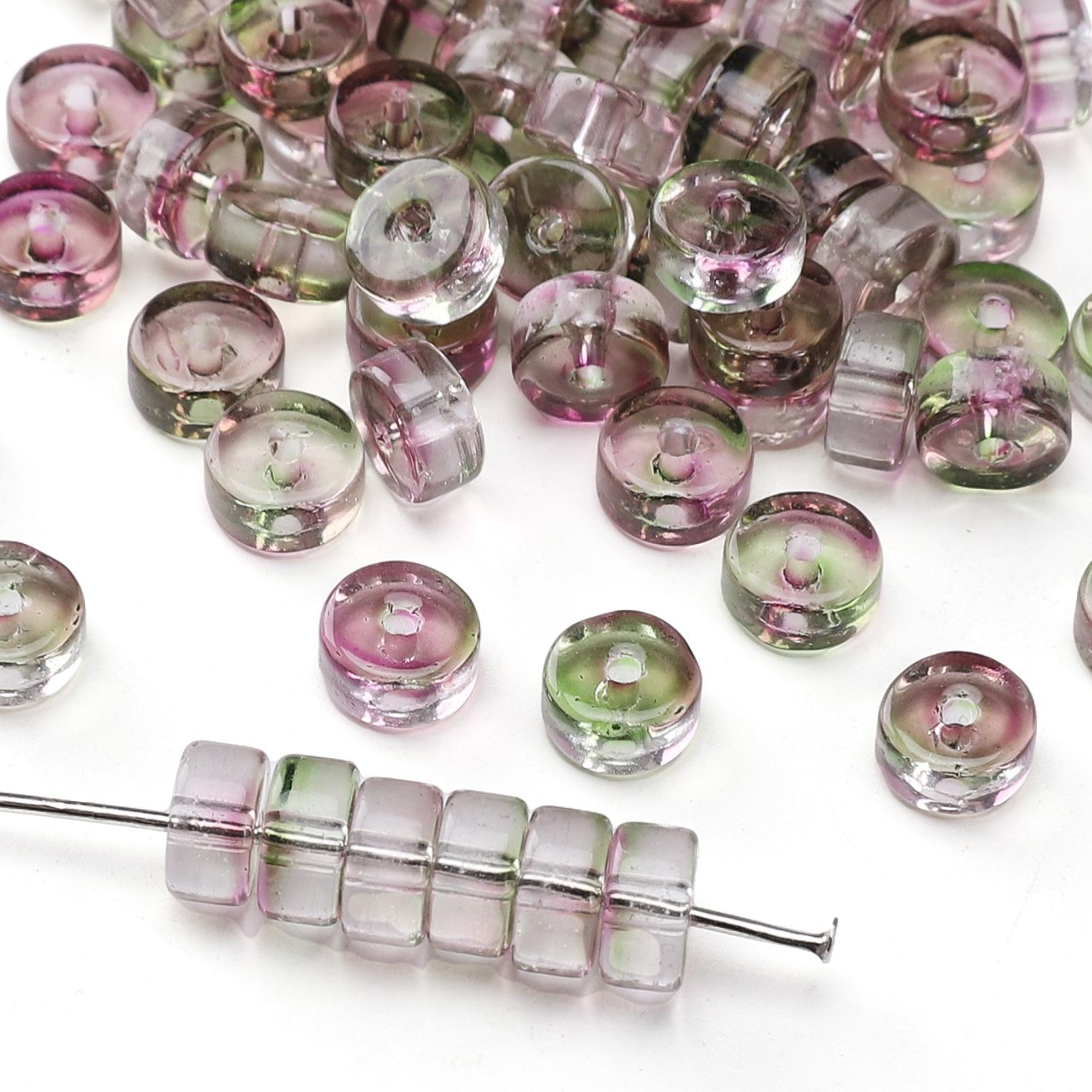 

40Pcs Glass Seed Beads wheel Loose Beads Spacer For Jewelry Handmade DIY Accessories фіолетовий/зелений