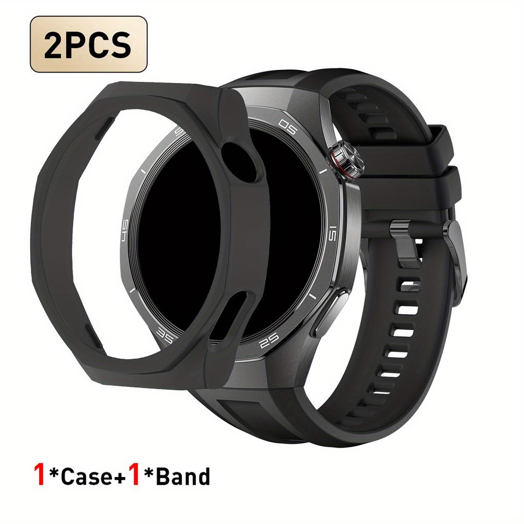 Cinturino per Huawei Watch GT5 Pro 46mm Cinturino 222mm Semi-Wrap Custodia Protettiva con Ritaglio in PC Cinturino di Ricambio per Orologio