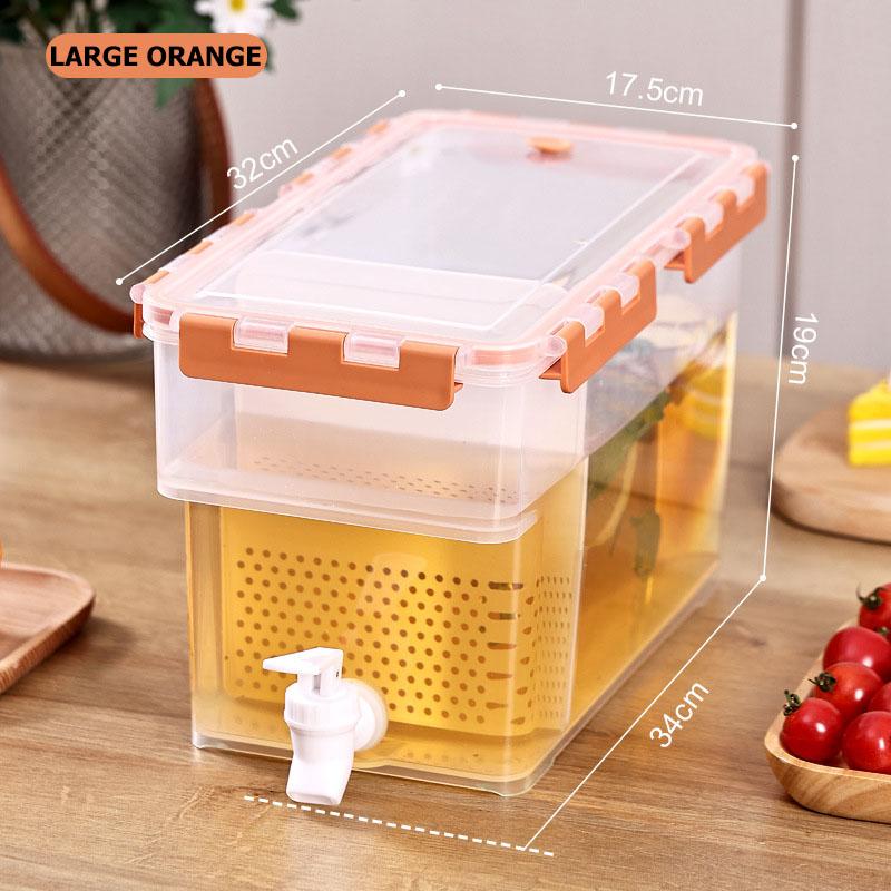 Plastic Cold Kettle Food Grade Refrigerator With Faucet  3.5L-6L Cold Water Bucket Cold Juice Bucket Large Capacity Cold Water Bucket