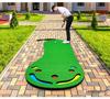 Indoor Golf Putter Practice Mat with Big Footprint - Non-Slip Home Use Mini Green