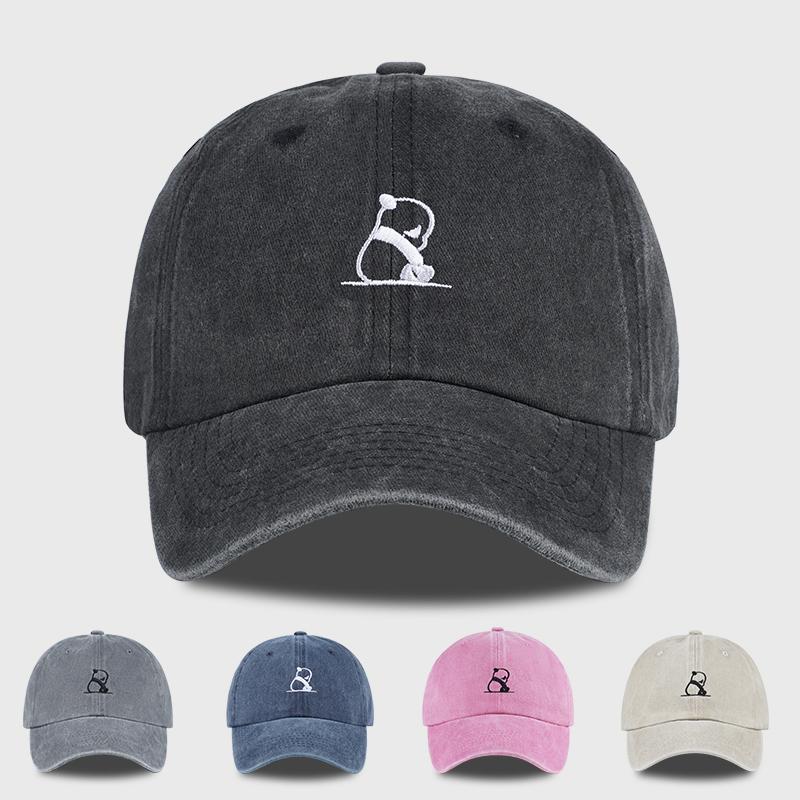 MLFOCute Panda Embroidered Washable Baseball Cap Simple Stylish Breathable Casual Everyday Wear For Panda Lovers Holiday Gift