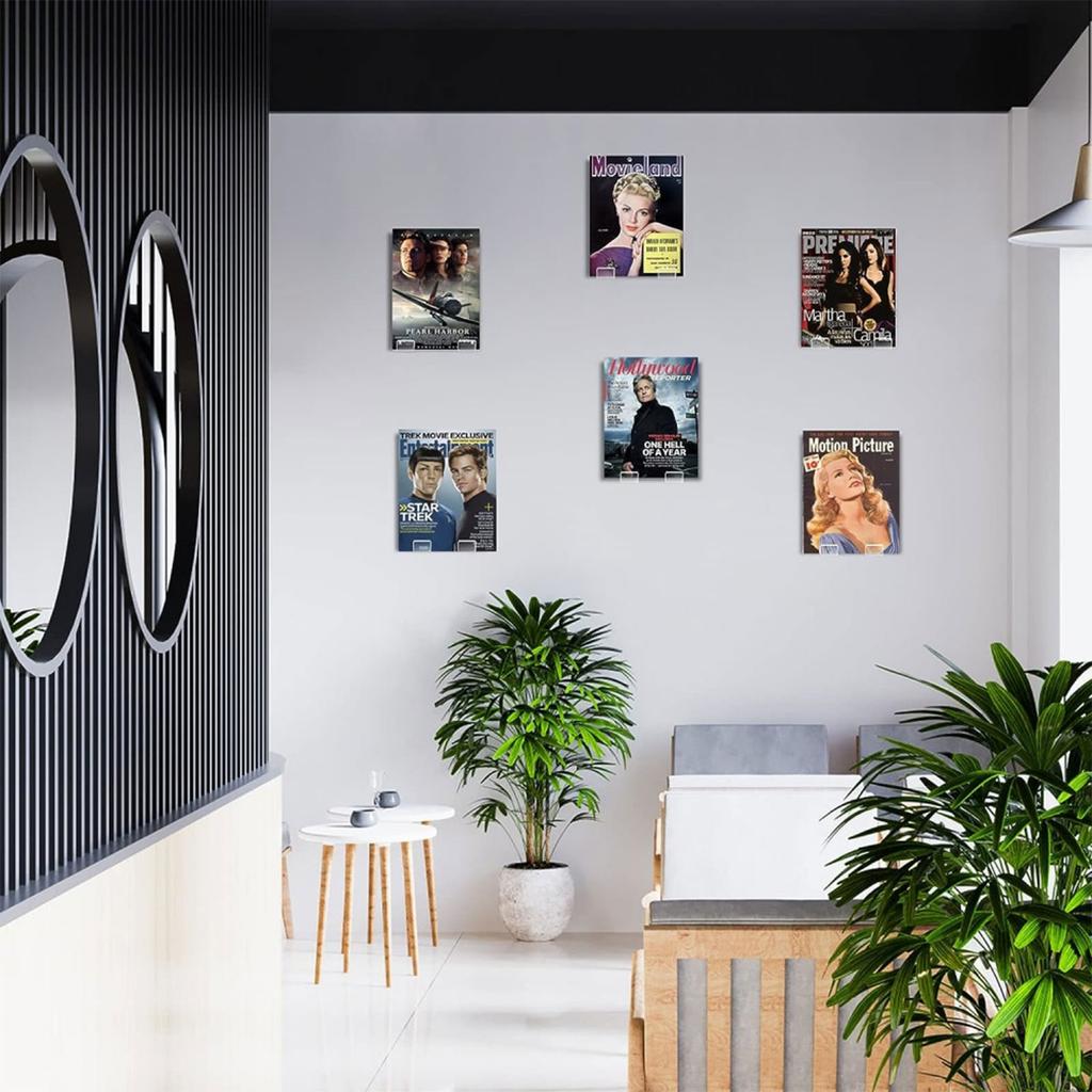 12pcs Wall Mount Record Shelf Acrylic Vinyls Floating Shelves Display Holder Clear Storage Album Bookshelf Book Storage