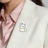  Cute Cat Brooches Stainless Steel Color Printed Kitten Pin for Women Men Kids Backpack DIY Jewelry Party Gift Wholesale