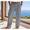 Summer Linen Casual Pants Simple Seaside Resort Style Breathable Straight Cut and Superior Quality